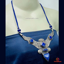 Load image into Gallery viewer, Lapis Lazui Nepalese Triangular Pendant Necklace
