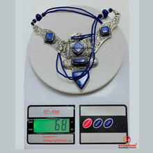 Load image into Gallery viewer, Lapis Lazui Nepalese Triangular Pendant Necklace
