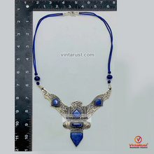 Load image into Gallery viewer, Lapis Lazui Nepalese Triangular Pendant Necklace
