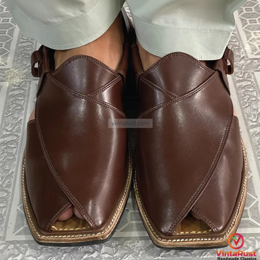 Men Genuine Leather Peshawari Chappal
