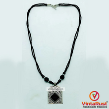 Load image into Gallery viewer, Vintage Black Stone Double Chain Beaded Necklace
