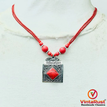 Load image into Gallery viewer, Tibetan Style Red Coral Statement Necklace
