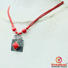 Load image into Gallery viewer, Tibetan Style Red Coral Statement Necklace
