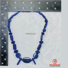 Load image into Gallery viewer, Lapis Lazuli Beaded Necklace: Vintage Tribal Gemstone Jewelry
