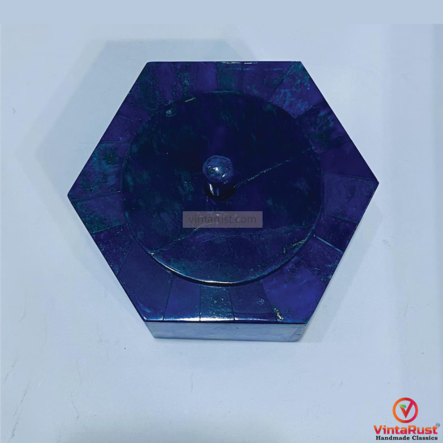 Lapis Lazuli Hexagon Jewelry Box