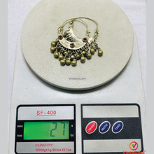 Load image into Gallery viewer, Boho Tribal Hoop Earrings: Kuchi Dangling Bells Earrings
