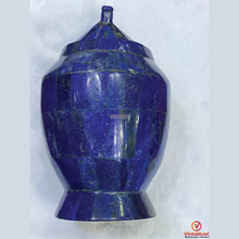 Load image into Gallery viewer, Handmade Lapis Lazuli Decorative Jar with Lid: Natural Gemstone Home Décor
