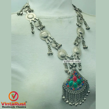 Load image into Gallery viewer, Handmade Tribal Necklace with Colorful Gemstones
