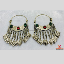 Load image into Gallery viewer, Boho Hoop Earrings with Tassels
