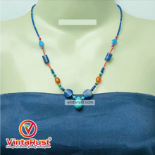Load image into Gallery viewer, Lapis and Turquoise Stones Beaded Necklace
