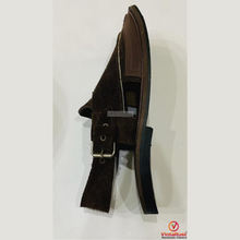 Load image into Gallery viewer, Stylish Dark Brown Suede Peshawari Chappals

