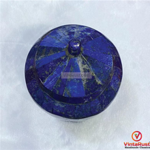 Load image into Gallery viewer, Handmade Lapis Lazuli Decorative Jar with Lid: Natural Gemstone Home Décor
