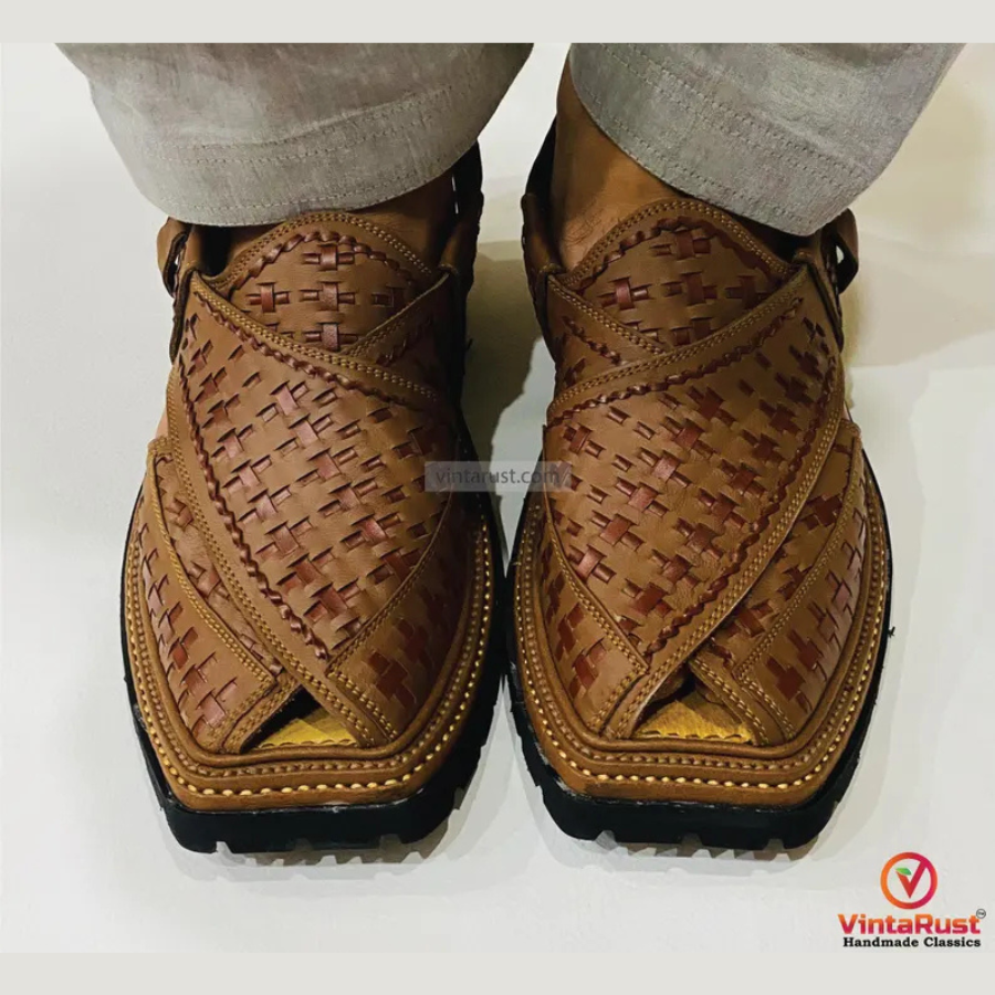 Authentic Brown Peshawari Sandals for Men