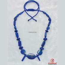 Load image into Gallery viewer, Lapis Lazuli Beaded Necklace: Vintage Tribal Gemstone Jewelry
