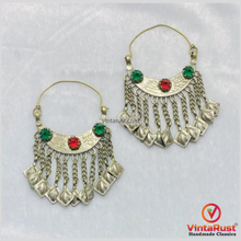 Load image into Gallery viewer, Boho Hoop Earrings with Tassels
