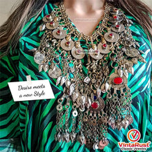 Load image into Gallery viewer, Vintage Tribal Necklace Embellished with Fish Motifs
