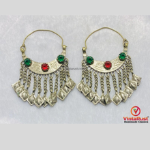 Load image into Gallery viewer, Boho Hoop Earrings with Tassels
