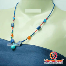 Load image into Gallery viewer, Lapis and Turquoise Stones Beaded Necklace
