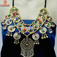 Load image into Gallery viewer, Gypsy Ethnic Necklace Made With Vintage Pieces
