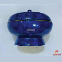 Load image into Gallery viewer, Handmade Lapis Lazuli Blue Mosaic Decorative Bowl with Lid
