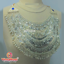 Load image into Gallery viewer, Tribal Silver Kuchi Multilayers Bells Necklace
