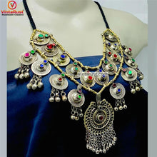 Load image into Gallery viewer, Gypsy Ethnic Necklace Made With Vintage Pieces
