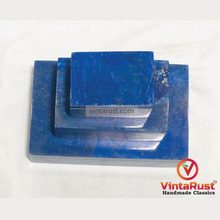 Load image into Gallery viewer, Luxury Lapis Lazuli Rectangular Three Piece Jewelry Box Set
