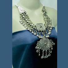 Load image into Gallery viewer, Antique Tribal Ethnic Silver Kuchi Necklace
