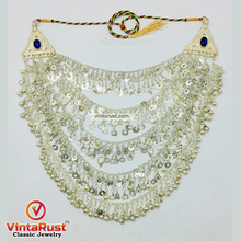 Load image into Gallery viewer, Tribal Silver Kuchi Multilayers Bells Necklace
