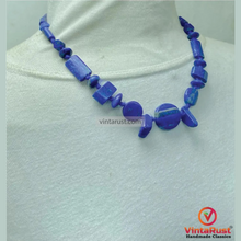 Load image into Gallery viewer, Natural Lapis Lazuli Beaded Necklace: Handmade Tribal Style Blue Gemstone Jewelry
