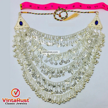 Load image into Gallery viewer, Tribal Silver Kuchi Multilayers Bells Necklace
