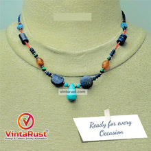 Load image into Gallery viewer, Lapis and Turquoise Stones Beaded Necklace
