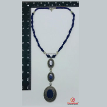 Load image into Gallery viewer, Lapis Lazuli Necklace with Triple Pendants
