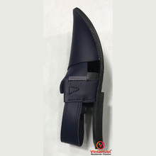 Load image into Gallery viewer, Handmade Blue Wide Round Peshawari Men&#39;s Chappal
