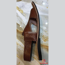 Load image into Gallery viewer, Traditional Handmade Peshawari Chappal: Brown Leather Ethnic Shoes
