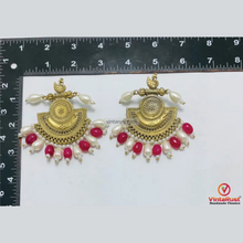 Load image into Gallery viewer, Kuchi Golden Tone Earrings With Multicolor Beads and Stones
