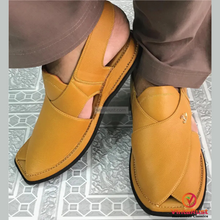 Load image into Gallery viewer, Men&#39;s Mustard Leather Kaptaan Sandals
