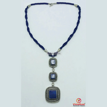 Load image into Gallery viewer, Lapis Lazuli Triple Stone Pendants Necklace
