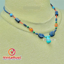 Load image into Gallery viewer, Lapis and Turquoise Stones Beaded Necklace
