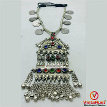 Load image into Gallery viewer, Silver Vintage Long Pendant Necklace with Coins
