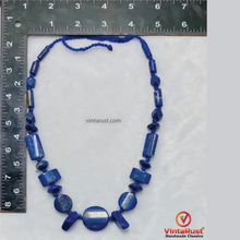 Load image into Gallery viewer, Natural Lapis Lazuli Beaded Necklace: Handmade Tribal Style Blue Gemstone Jewelry

