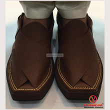 Load image into Gallery viewer, Handmade Pure Leather Kaptaan Peshawari Chappal
