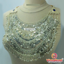 Load image into Gallery viewer, Tribal Silver Kuchi Multilayers Bells Necklace
