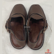 Load image into Gallery viewer, Comfortable Brown Leather Peshawari Sandals: Handmade Classic Men’s Shoes
