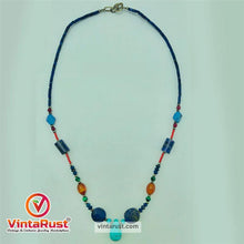 Load image into Gallery viewer, Lapis and Turquoise Stones Beaded Necklace
