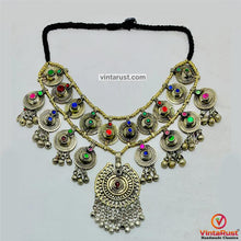 Load image into Gallery viewer, Gypsy Ethnic Necklace Made With Vintage Pieces
