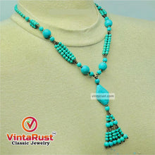 Load image into Gallery viewer, Multilayers Beaded Turquoise Necklace
