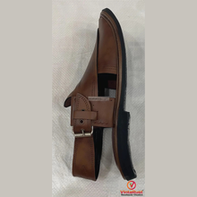Load image into Gallery viewer, Handmade Brown Leather Peshawari Sandals for Men&#39;s
