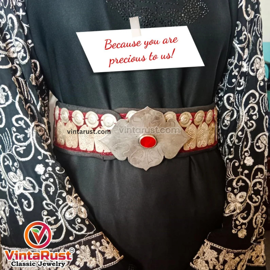 Belly Dance Wide Belt, Handmade Vintage Turkman Belt