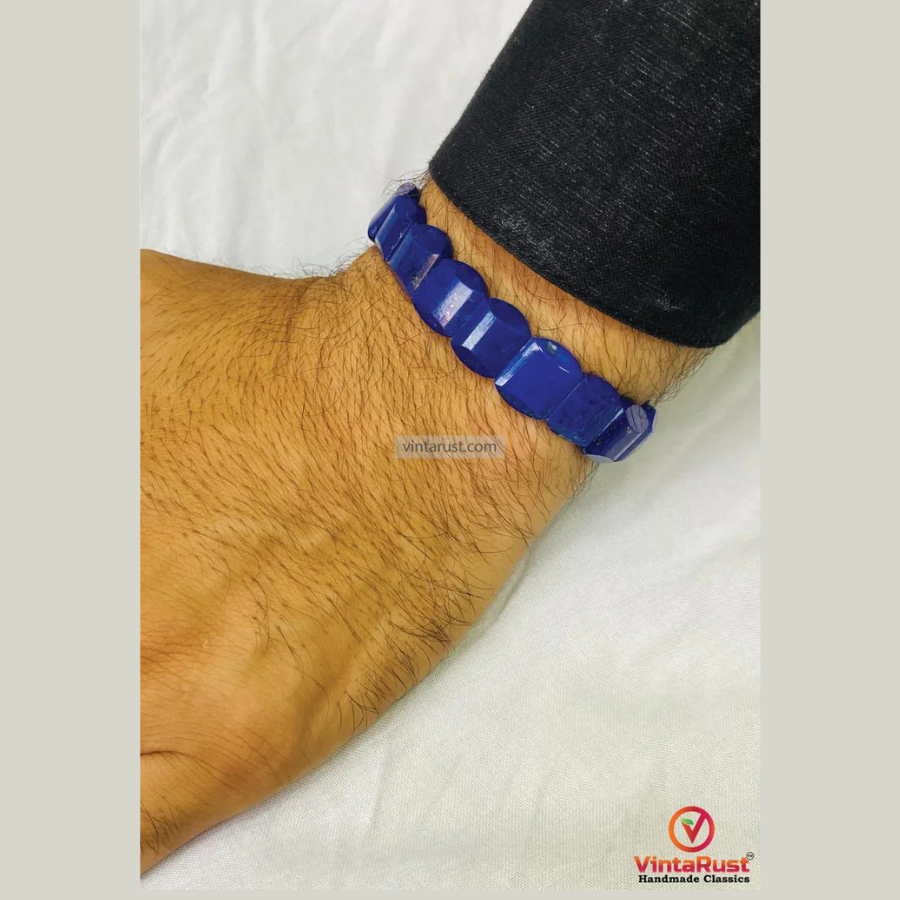 Handcrafted Lapis Lazuli Gemstone Bracelet